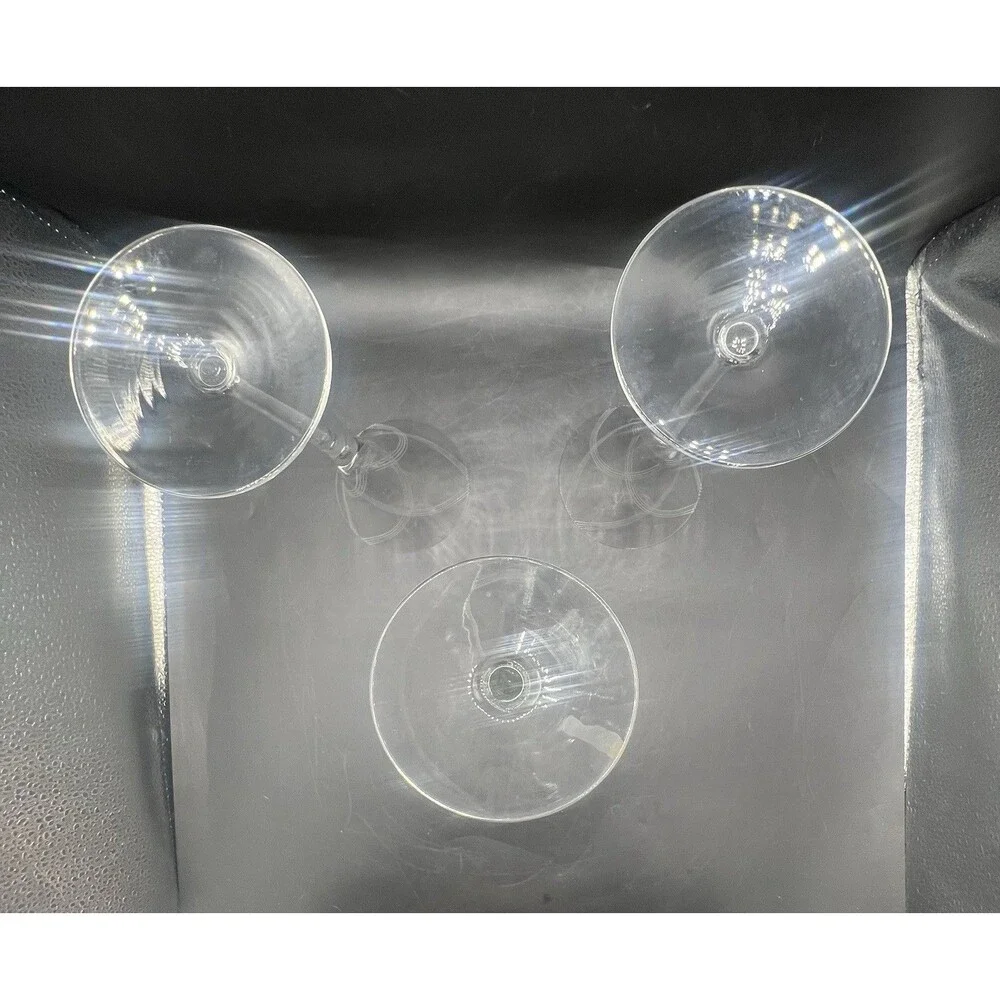 Fostoria Carmel Clear Wine Glasses Set of 3 Elegant Swirl Stem 9 1/8” Crystal